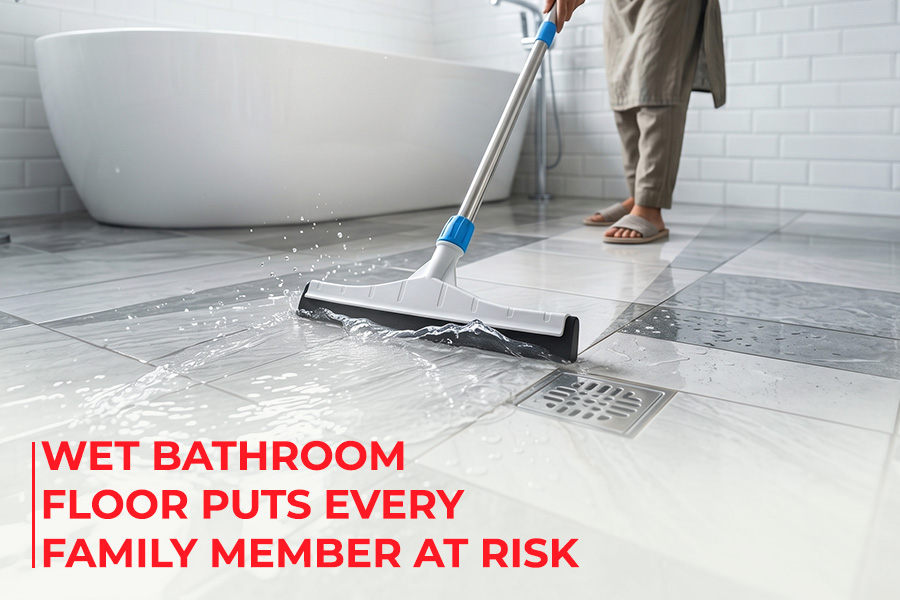 Wet Bathroom Floor Puts Every Family Member at Risk