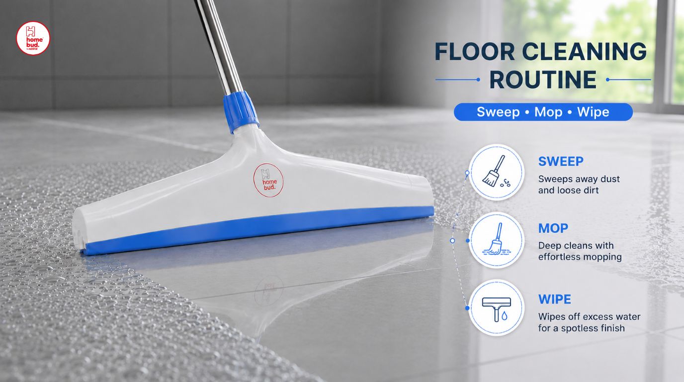 Double Blade Wiper That Clears Your Floor Dry in Half the Strokes